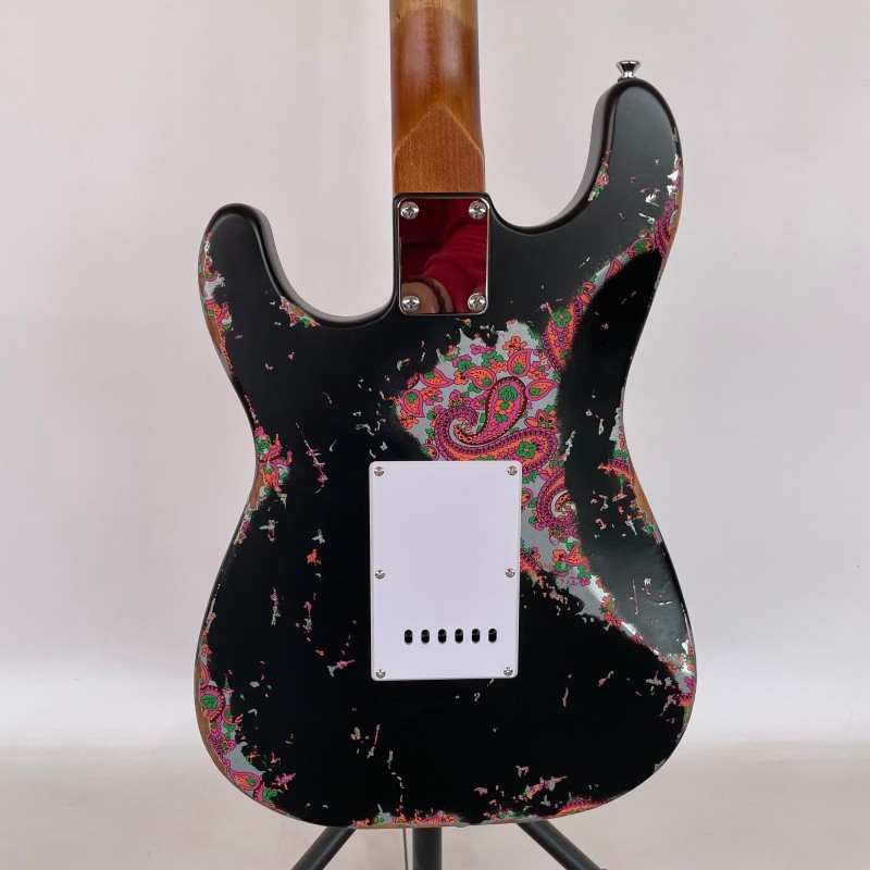 aged electric guitar black Paisley Rounded fret Edge stainless Fret bone nut
