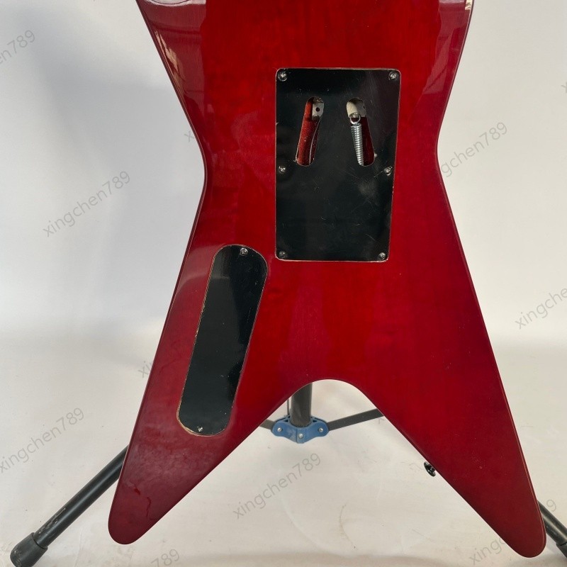 Solid Electric Guitar Blue Lightning Front Red Back Stainless Rounded fret Edge