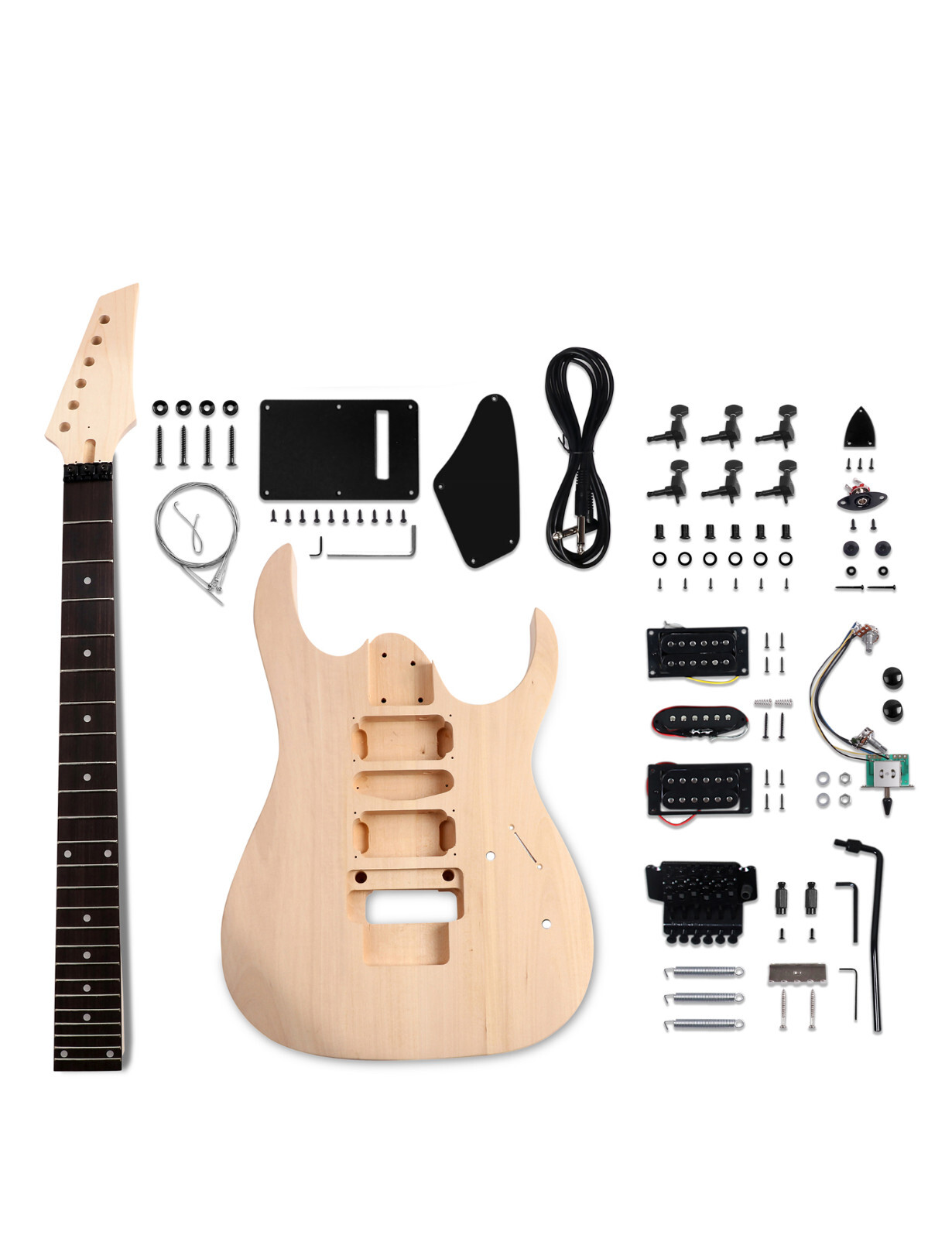 DIY Electric Guitar Kit Beginner Kit Basswood Body Hard Maple Neck Rosewood JS