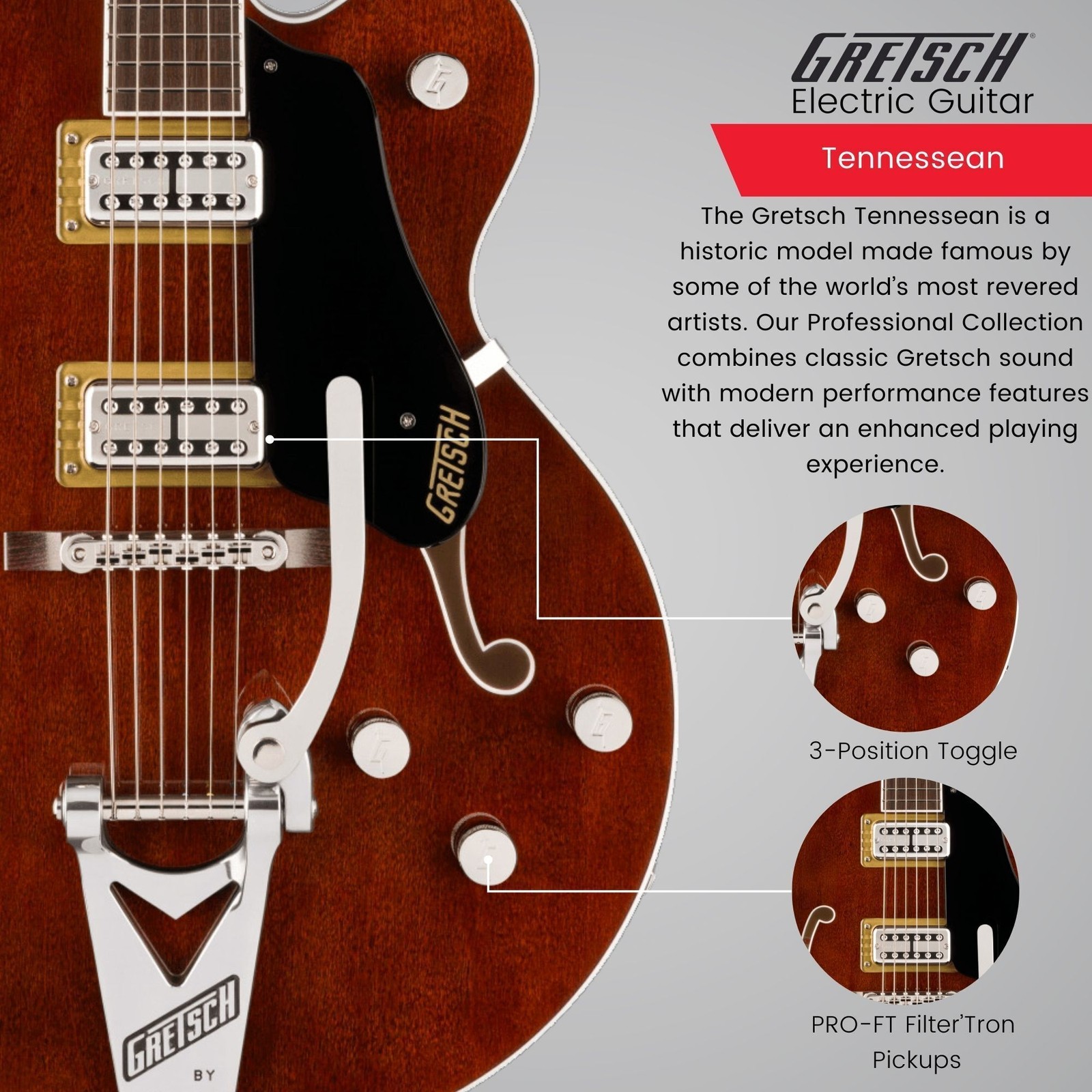 Gretsch Tennessean Hollow Body Electric Guitar Walnut Stain