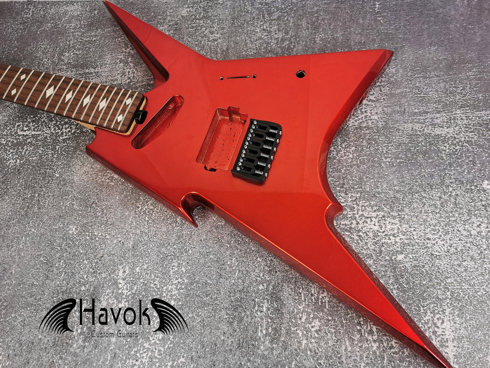HAVOK Parabellum Guitar Kit, Stainless Steel Frets Flame Maple Neck Spoke Wheel