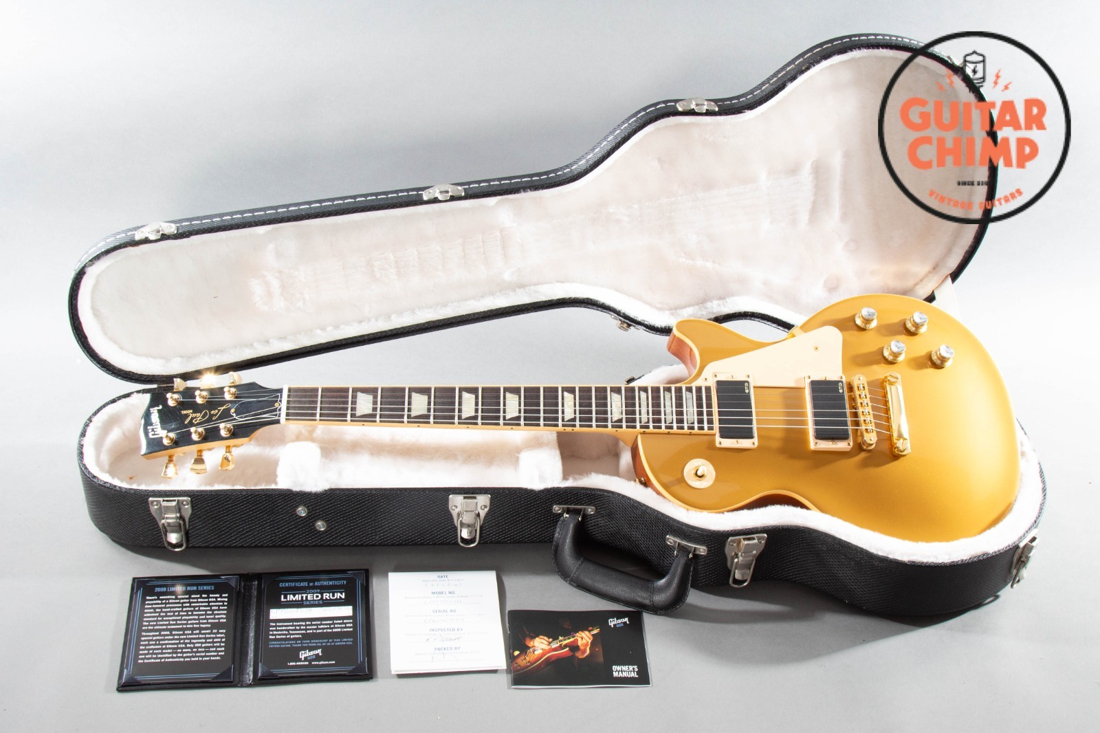 2009 Gibson Limited Edition Les Paul Standard Piezo Gold Top #142/1000 EMG OHSC