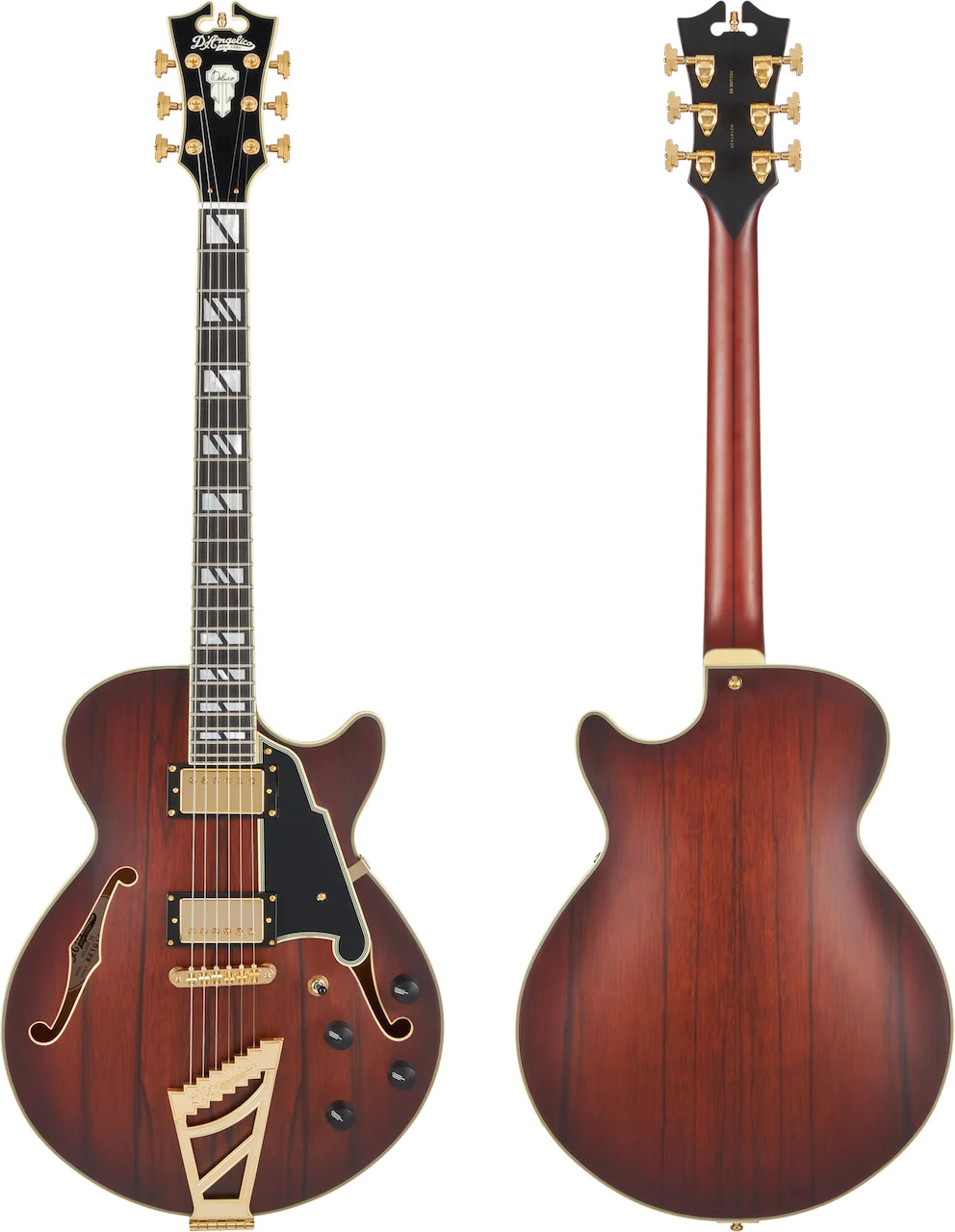 D’Angelico Deluxe SS Semi-hollowbody Electric Guitar – Satin Brown Burst