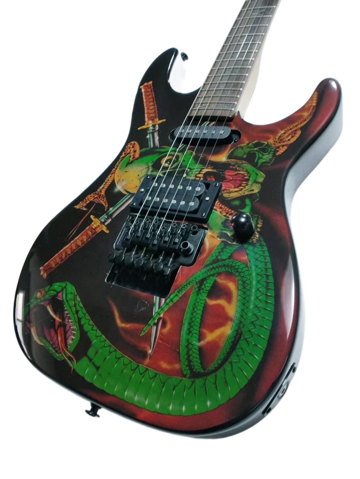 standard series 24 Frets electric guitar with Cobra Skull Sword Elements fastshi