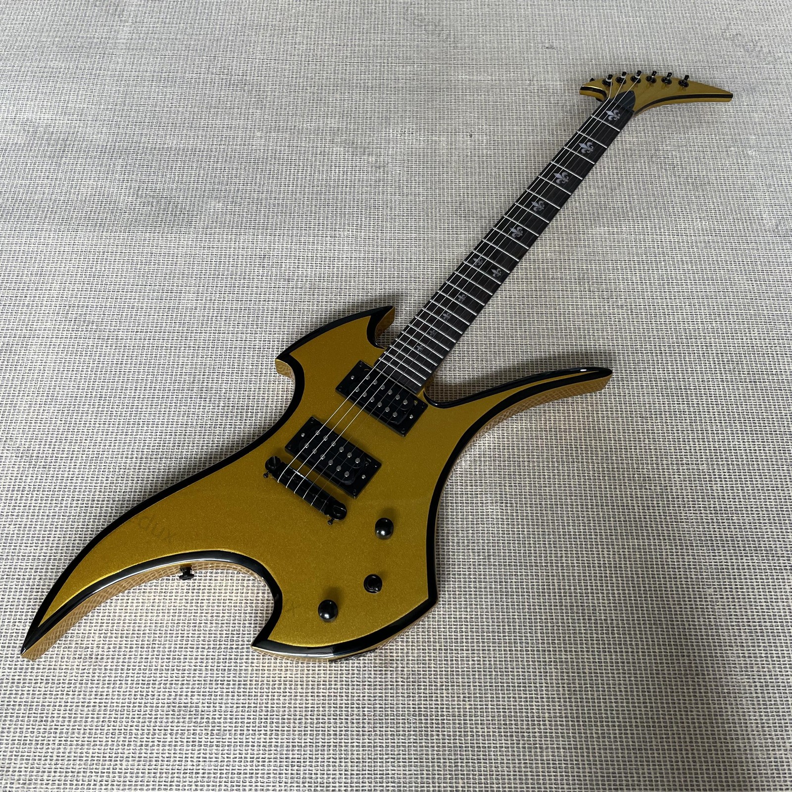 6 String Yellow Abstract Rockingbird Electric Guitar Nickel Part HH open Pickup