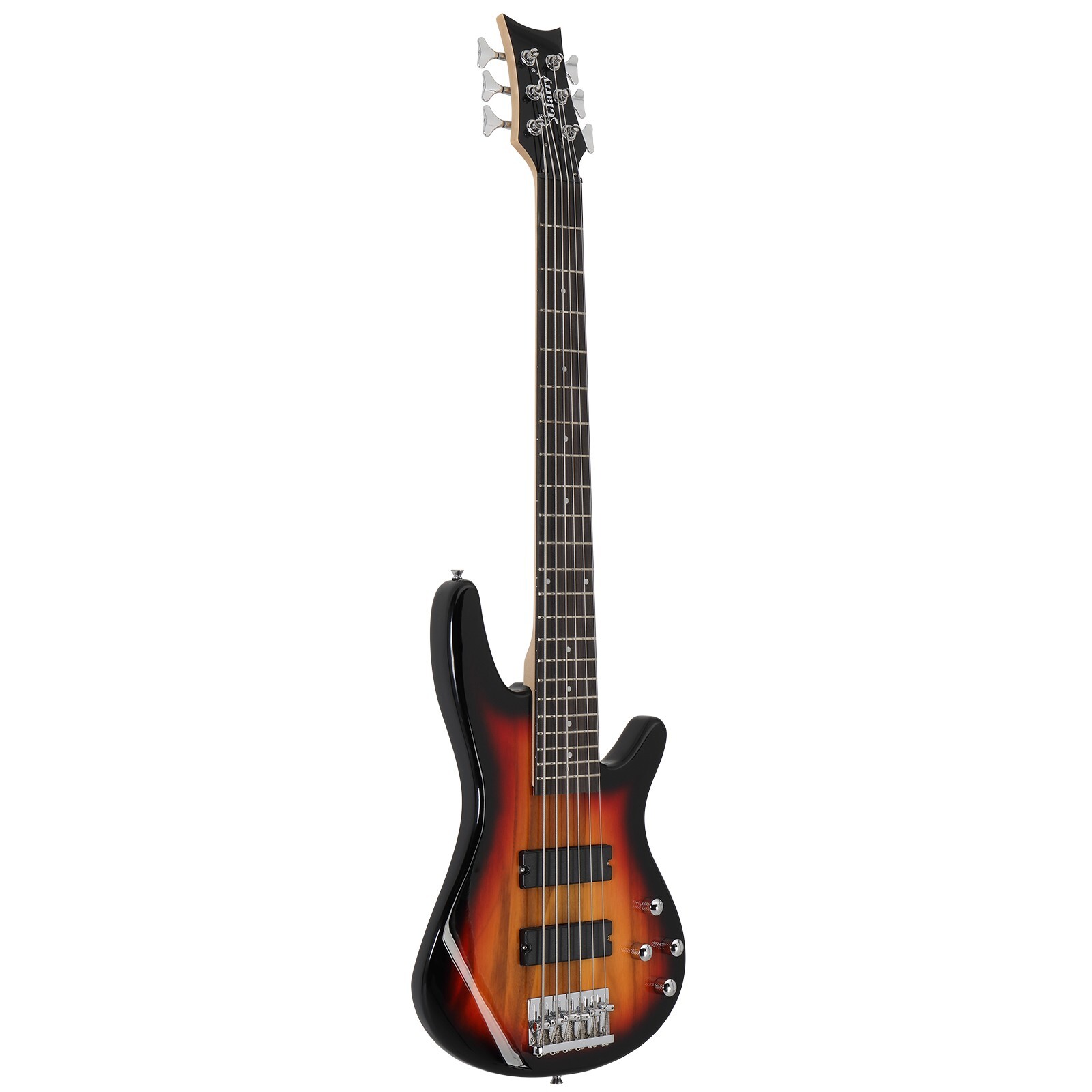 US 36″ Full Size GIB 6-String Electric Bass Guitar Sunset Color W/Bag Strap Pick