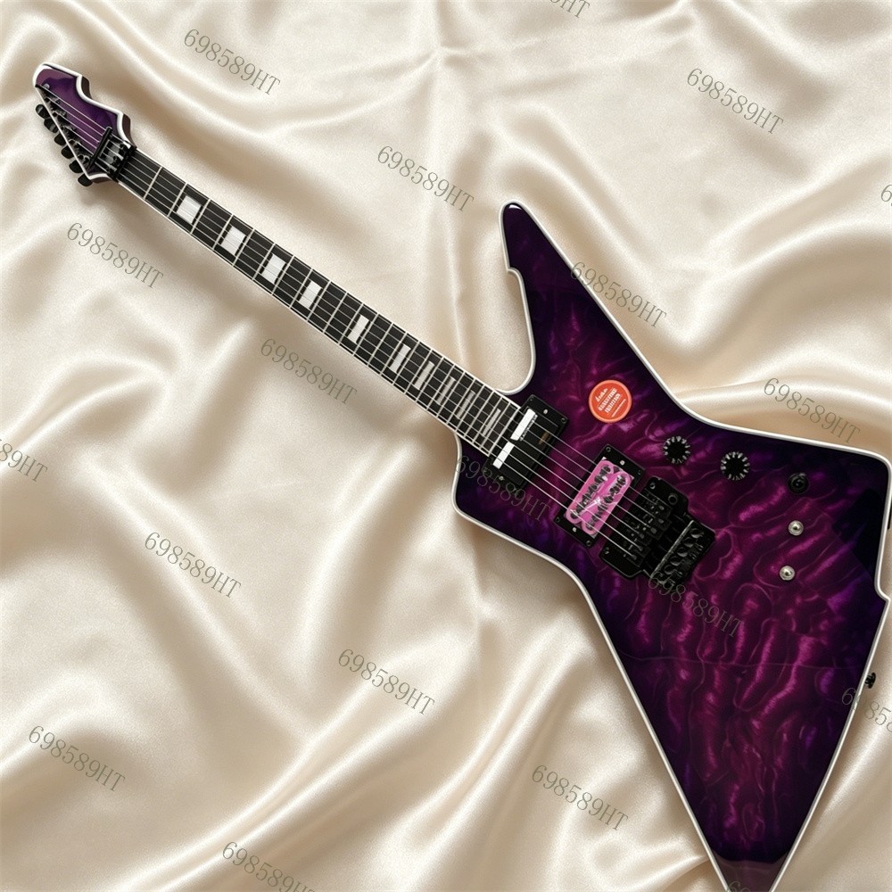 New Trans Purple Burst Electric Guitar Custom E-1 Solid Mahogany Body H-H Pickup