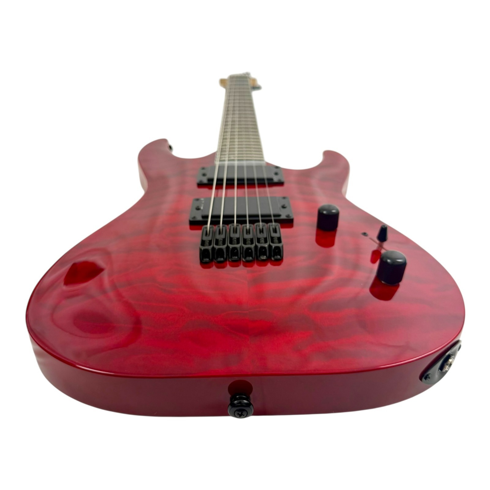 Haze HAX Active Humbuckers 24 Frets Electric Guitar – Dark Cherry Tiger – 6LFQRD