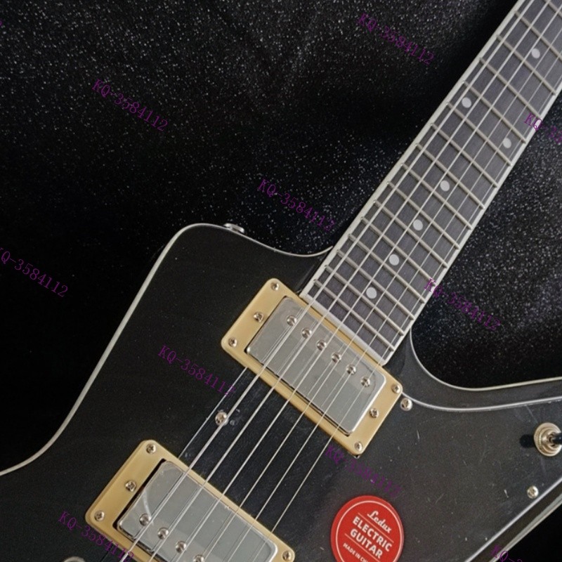Solid Electric Guitar Stainless Rounded Fret Edge Chrome Parts Black US Stock