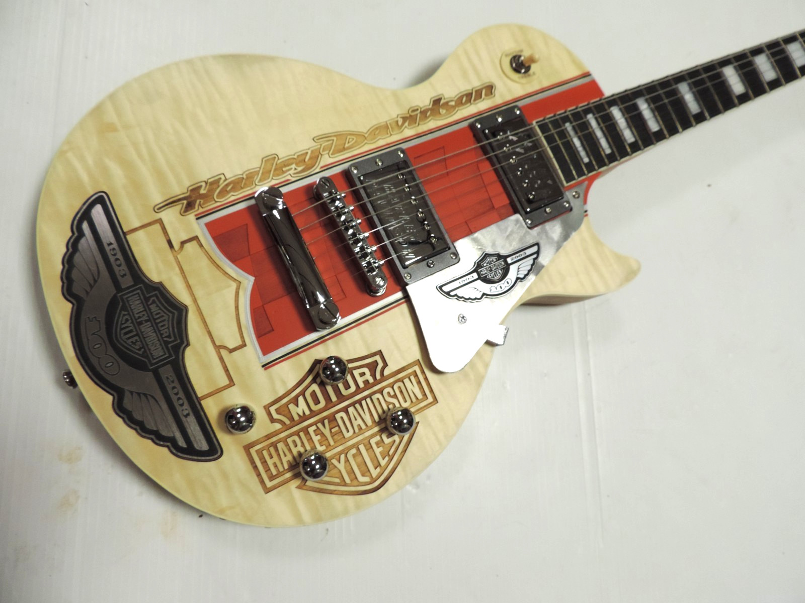DDCC USA LES PAUL HARLEY DAVIDSON 100 ANNIVERSARY ENGRAVED CUSTOM GUITAR W CASE