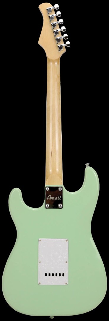 Amati Model #100STLG ST Style Electric Guitar Lagoon Green Finish w/bag +