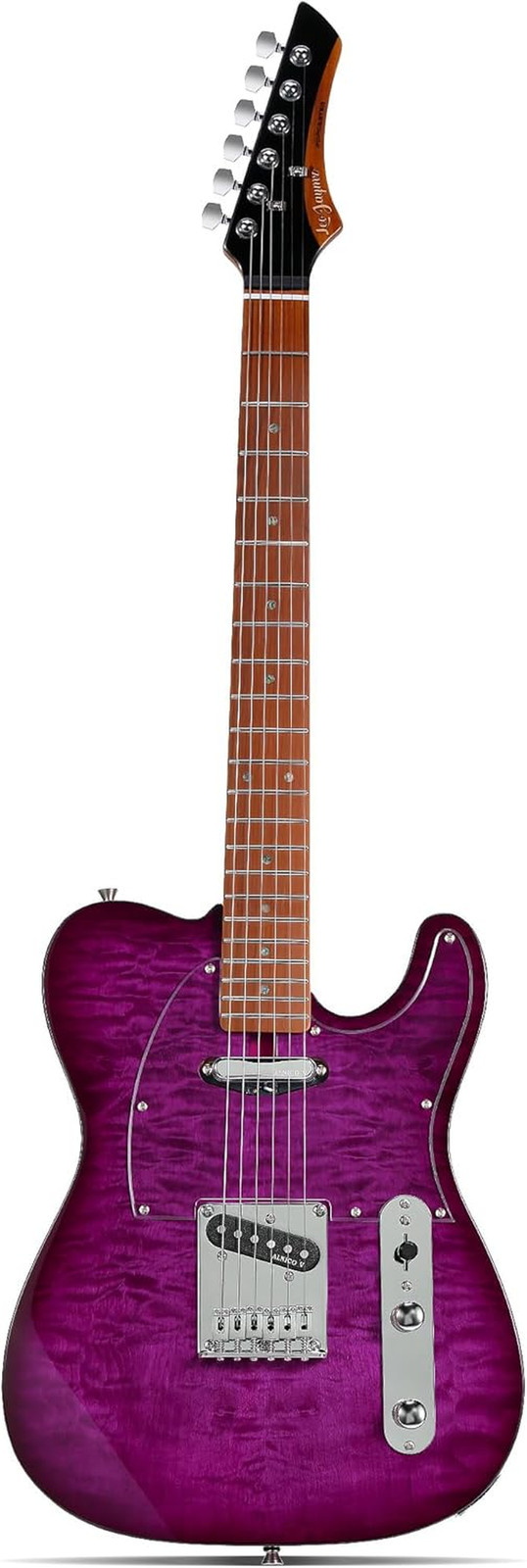 Leo Jaymz TL Electric Guitar Flame Maple Mahogany Alnico V Locking Purple