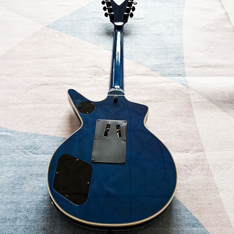 Unbranded Blue Tiger Stripe Electric Guitar, Double Locking Tremolo, Free Shippi
