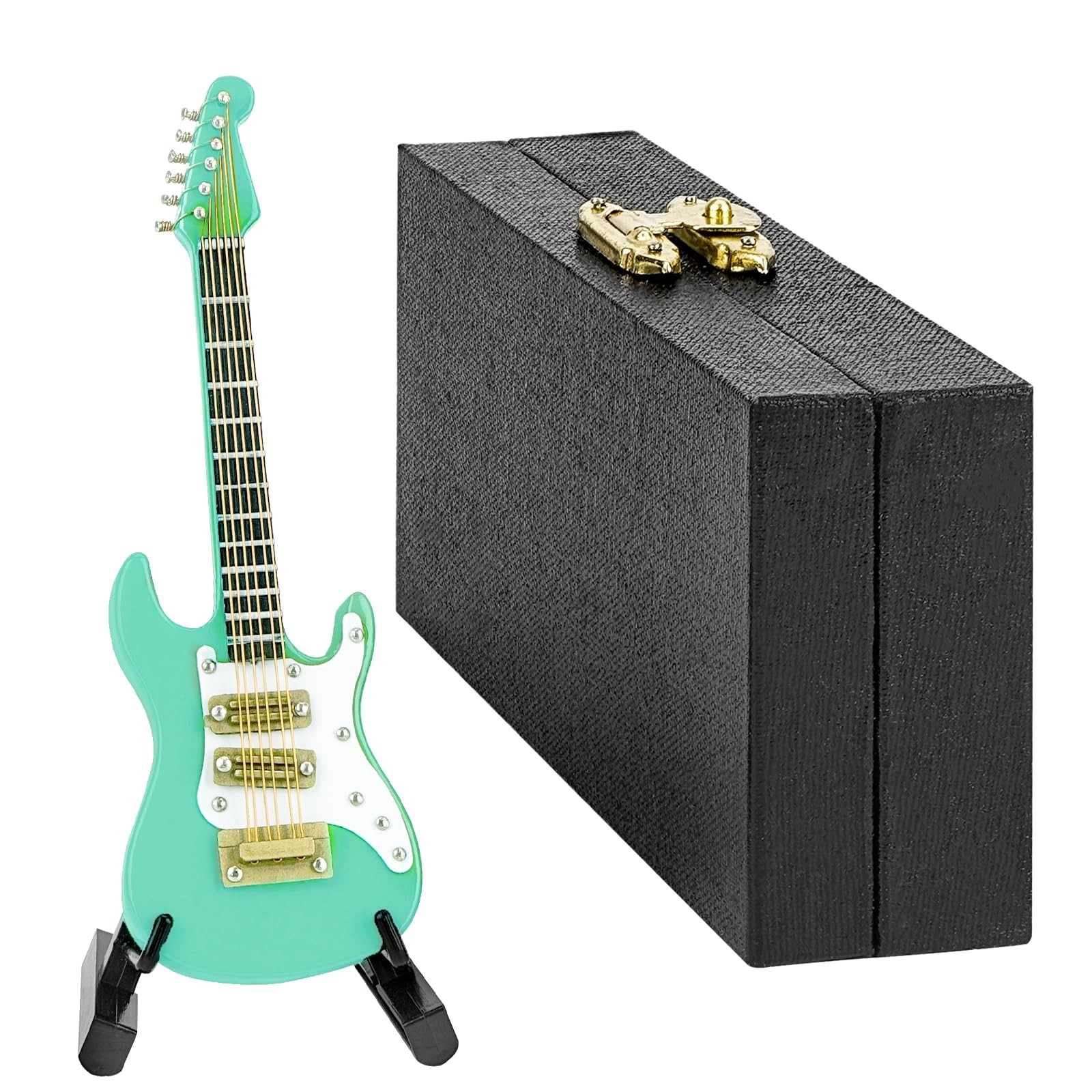 Miniature Electric Guitar with Stand & Case – 10cm 6-String Decor Gift for Music