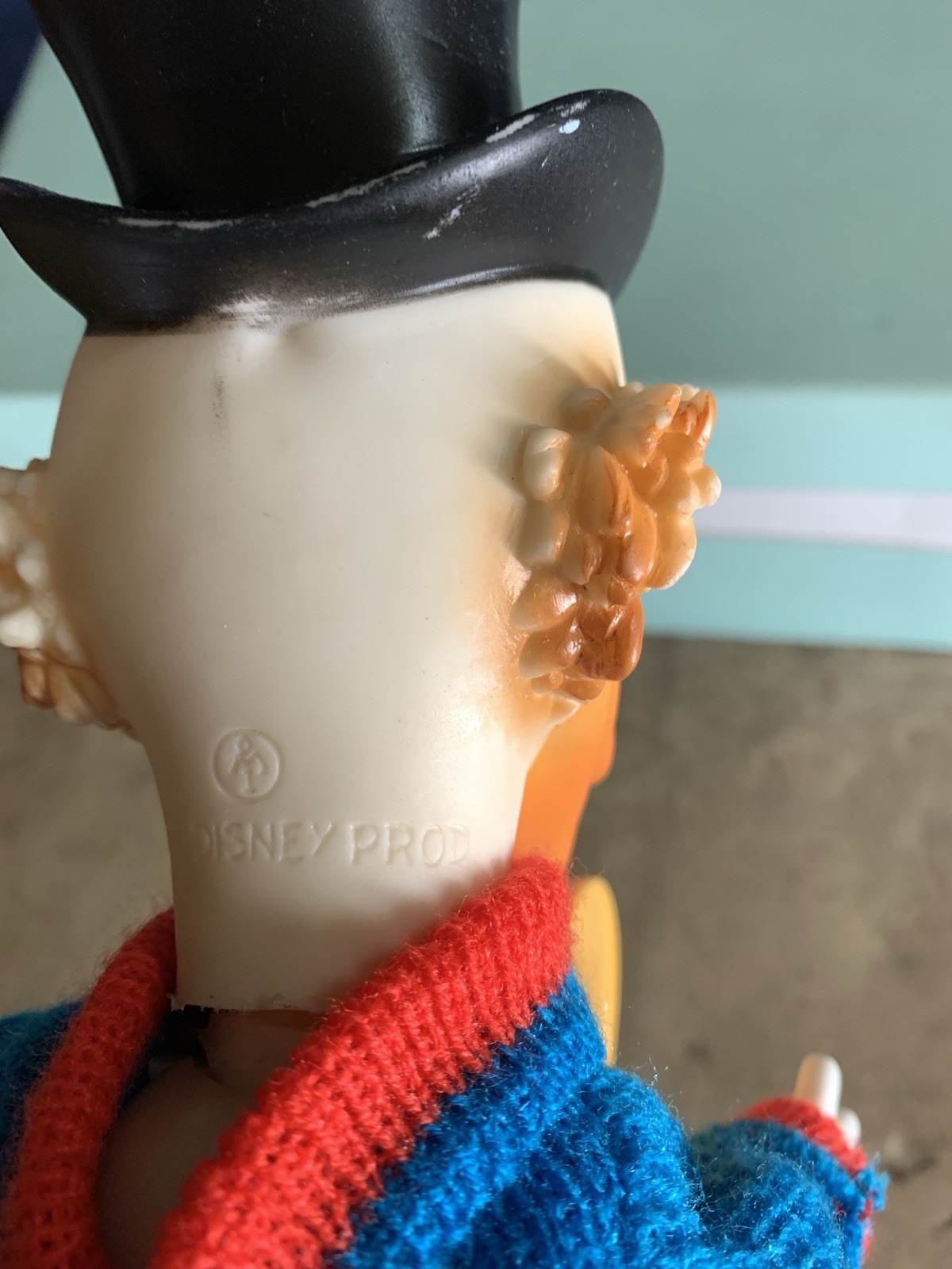 VINTAGE LARGE TOY rubber wind up MCDUCK UNCLE SCROOGE WALT DISNEY 1970s