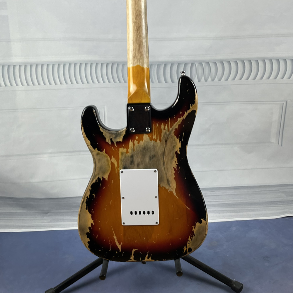 In stock Heavy Relics Sunburst Aged Electric Guitar Rosewood Fingerboard 21 fret