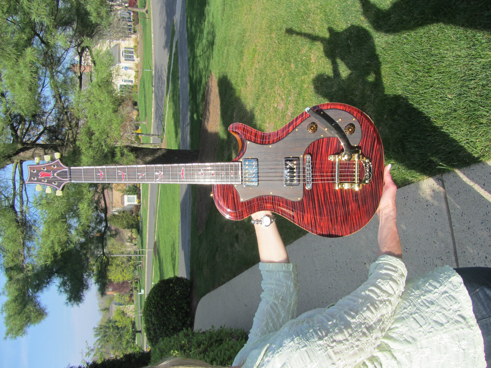 Prs Private Stock Rare Starla Macassar Ebony Faded Fire Red Bigsby Knaggs 2008
