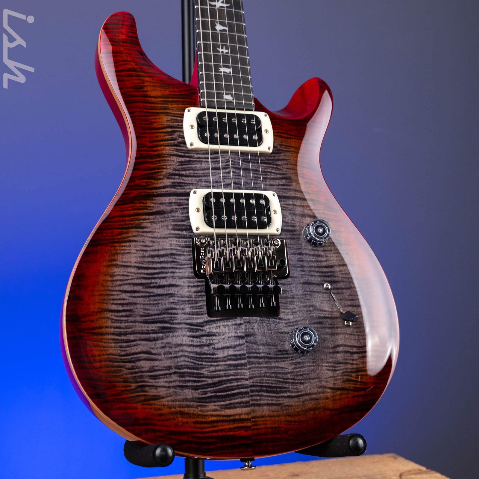 PRS SE Custom 24 Floyd Electric Guitar Charcoal Cherry Burst