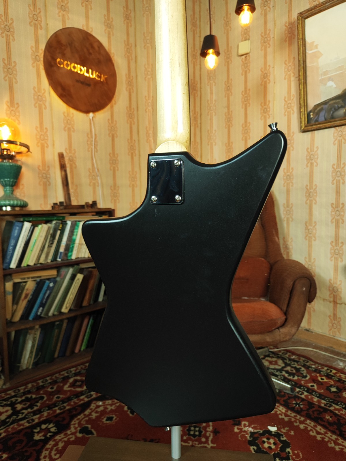 Krunk Ani Style Black Custom Guitar Soviet Era Reissue Rare USSR Retro