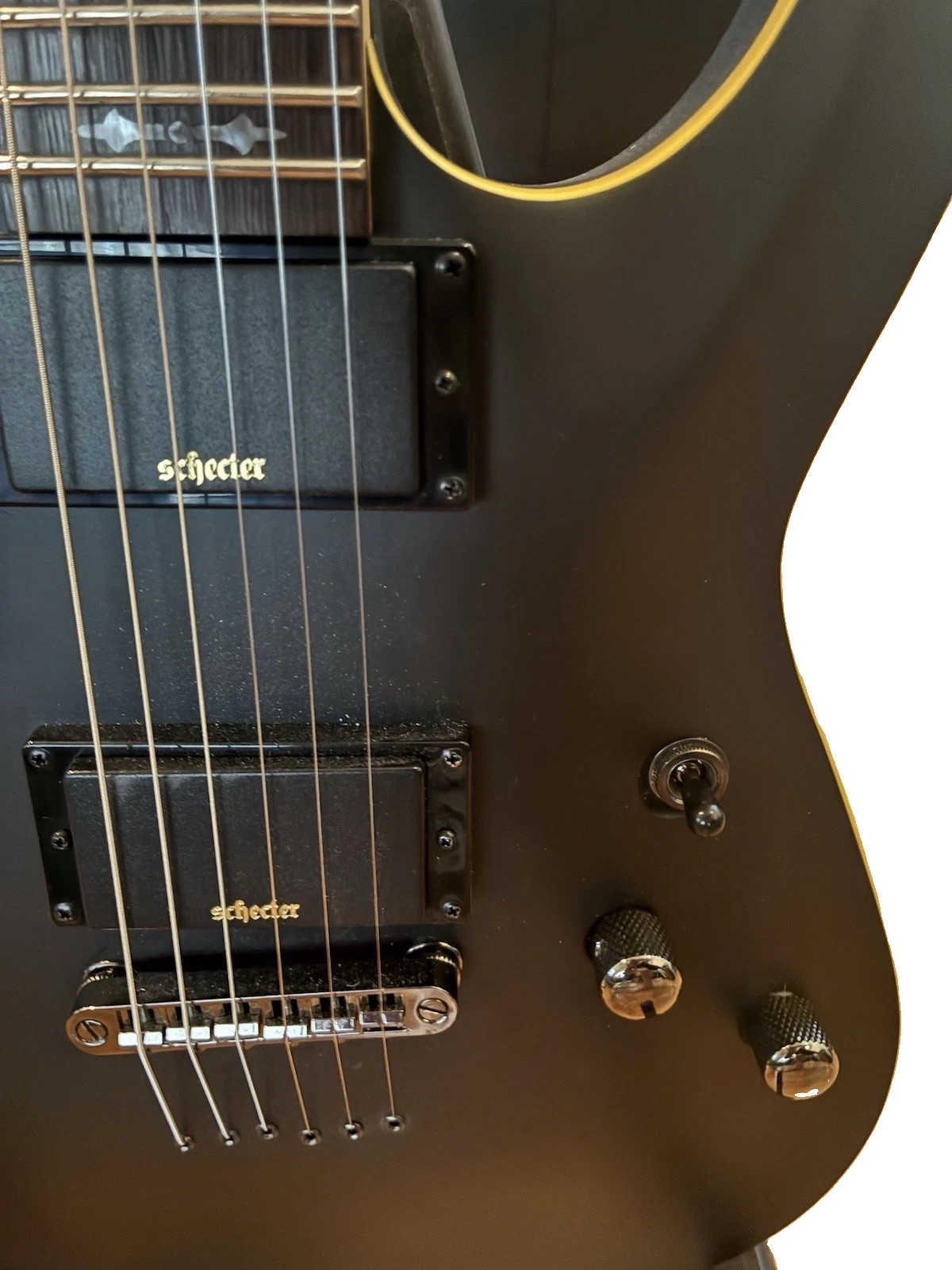 Schecter Demon-6 Satin Black Electric Guitar EMG-HZ Style Pickups Hardtail