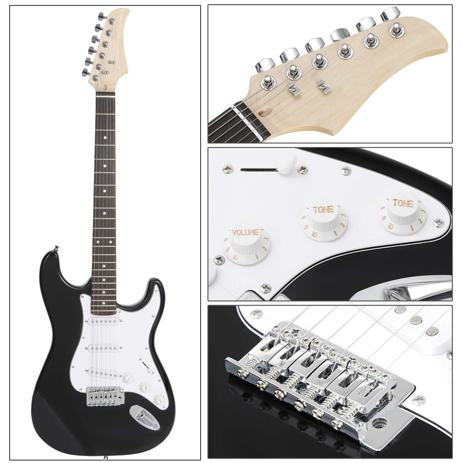 Full Size Electric Guitar New w/ Free 10w Amp+Gig Bag Case+Pick Pack Starter