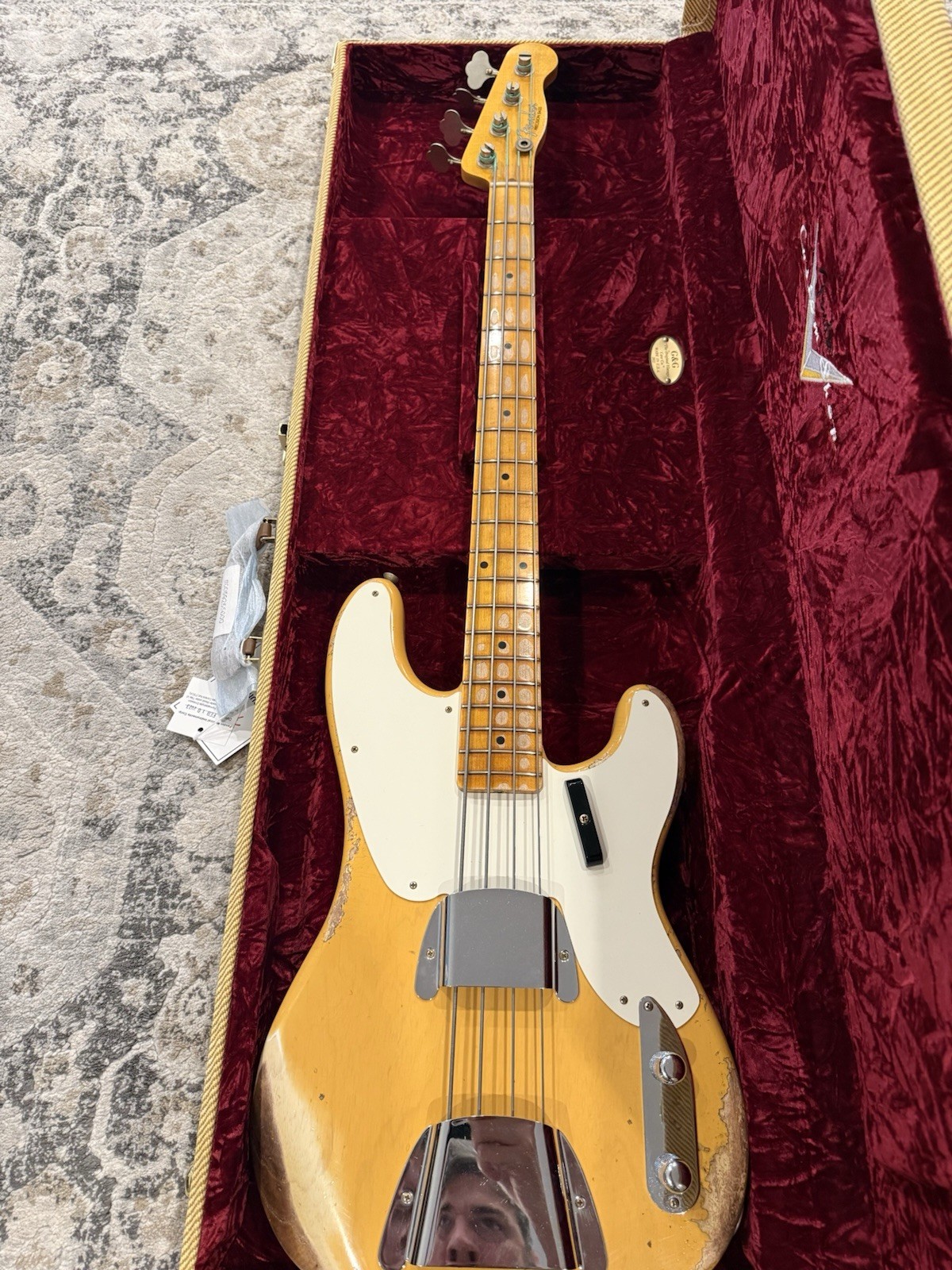2023 Fender Custom Shop ’55 Precision Bass Heavy Relic in Nocaster Blonde