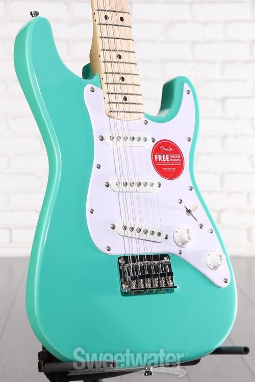 Squier Mini Stratocaster Electric Guitar – Sea Foam Green
