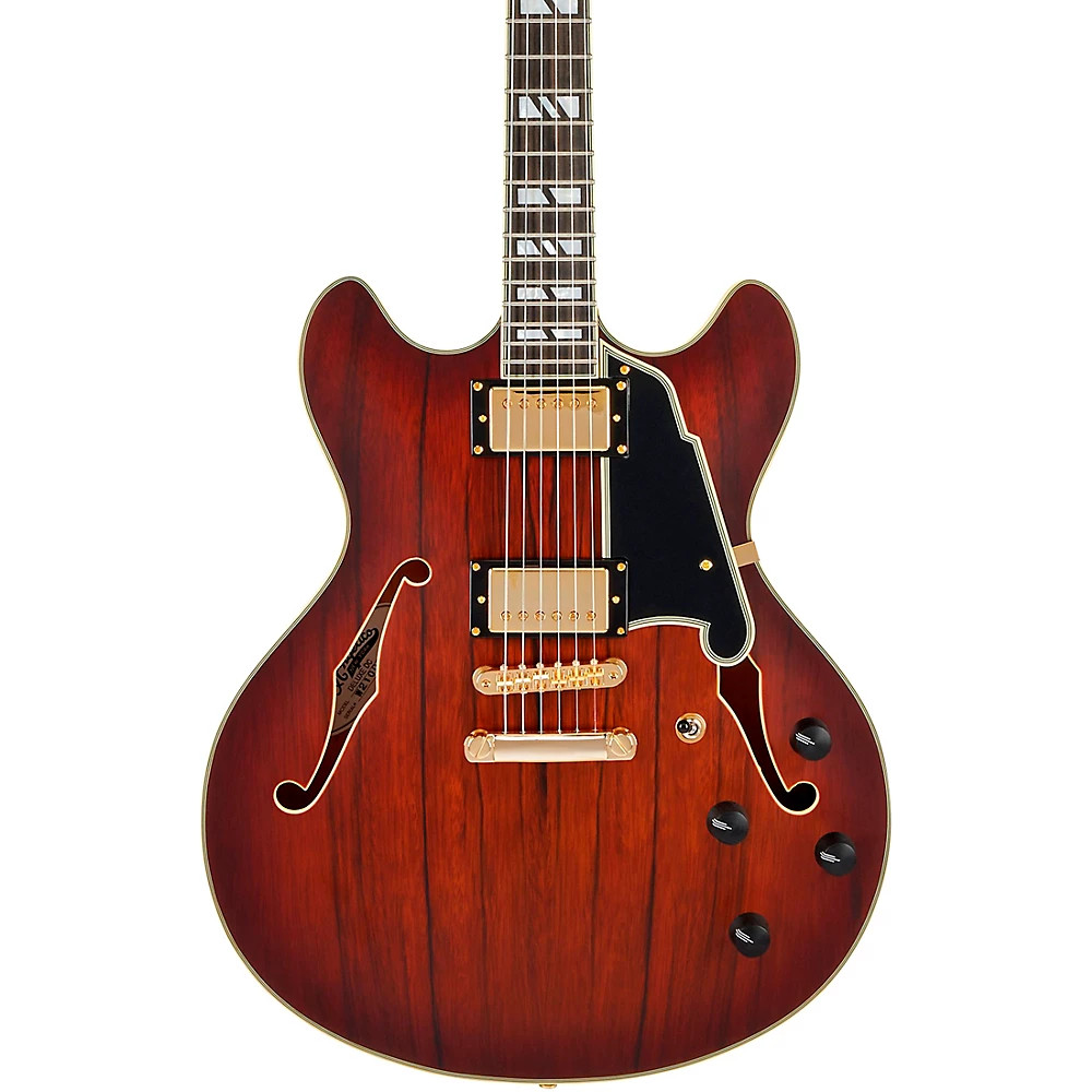 D’Angelico Deluxe DC Semi-Hollow Electric Guitar Satin Brown Burst