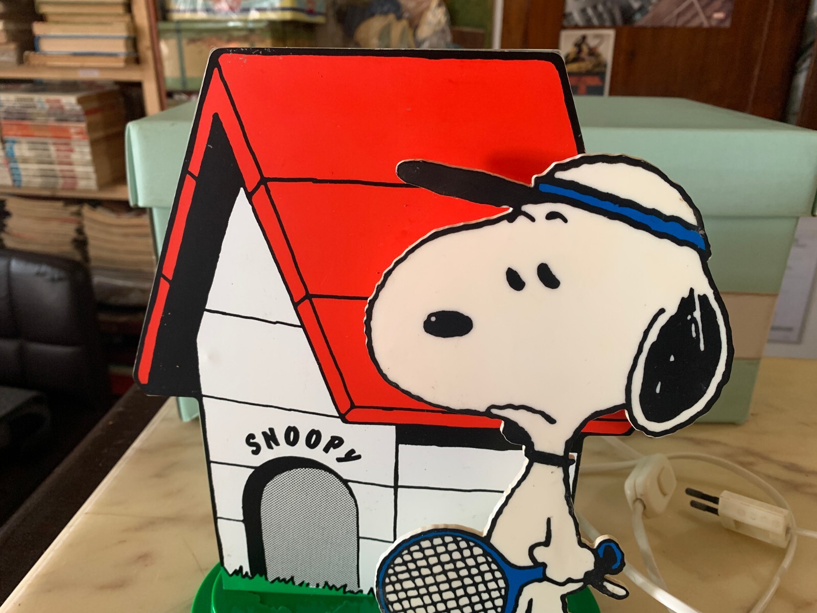 VINTAGE ORIGINAL plastic lamp ABAT JOUR SNOOPY schulz NUOVA LINEA ZERO ITALY