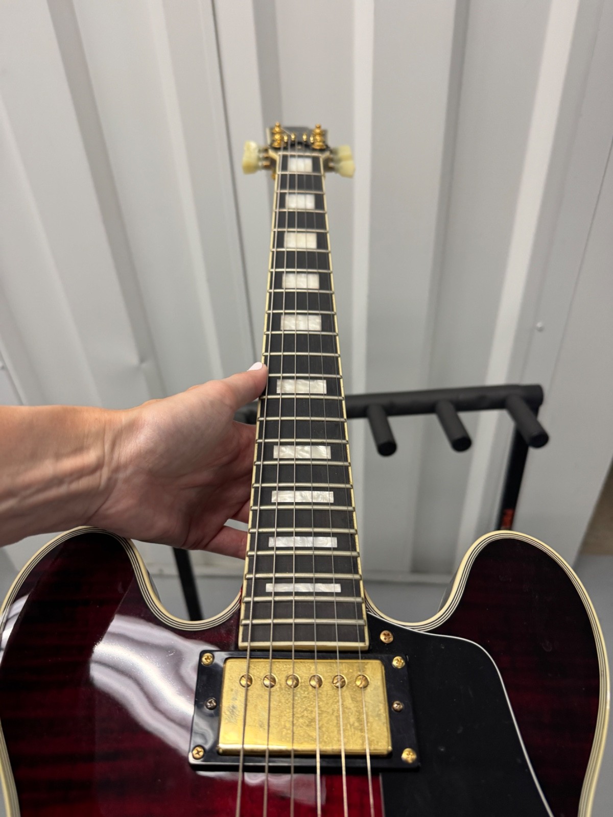 AIO SH-335 Semi-Hollow Electric Guitar – Red Burst