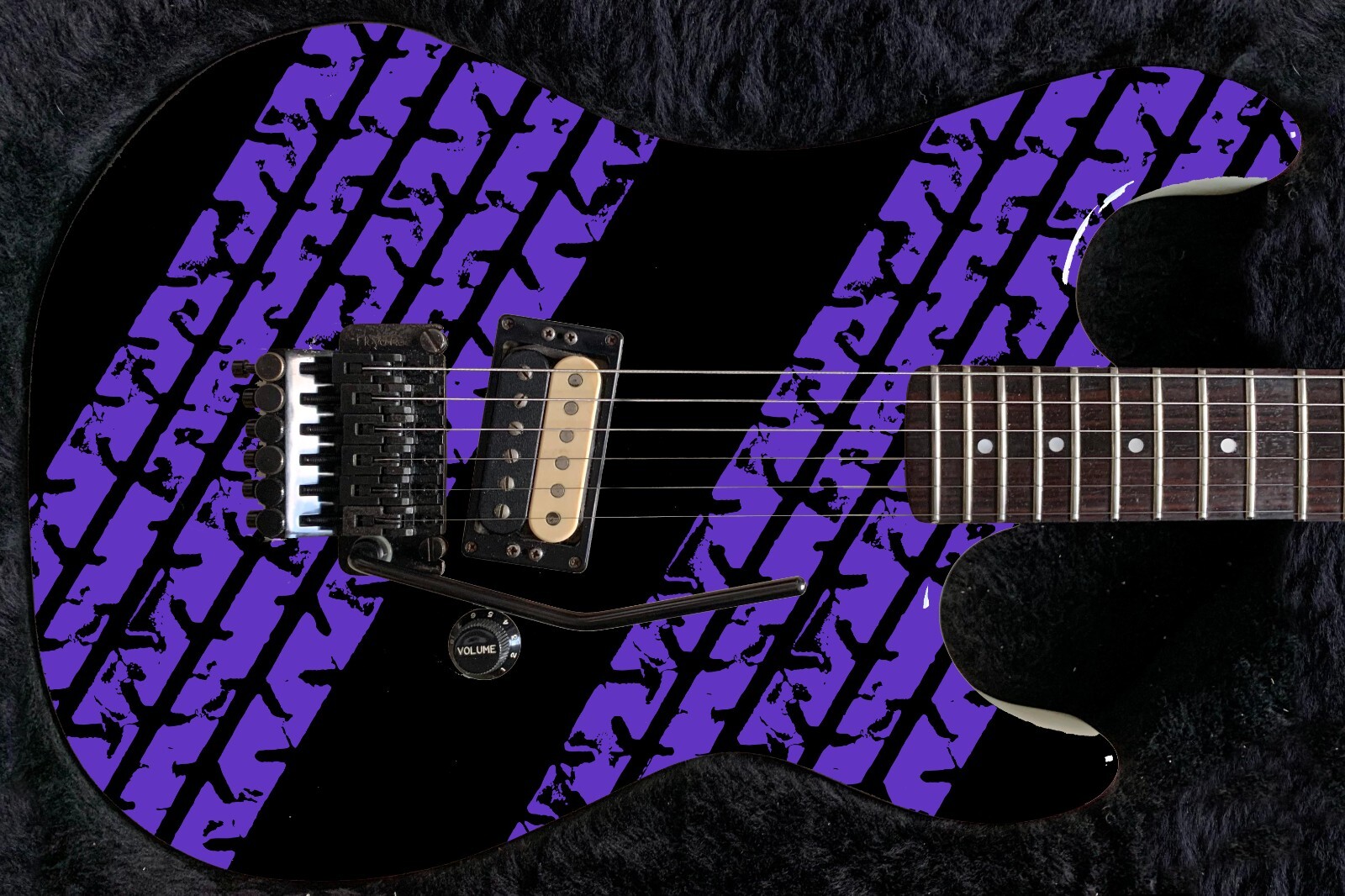 Guitar Skin Wrap Axe Re-Skin 80’s Metal Rock Honeymoon Suite Tire Treads – 1220