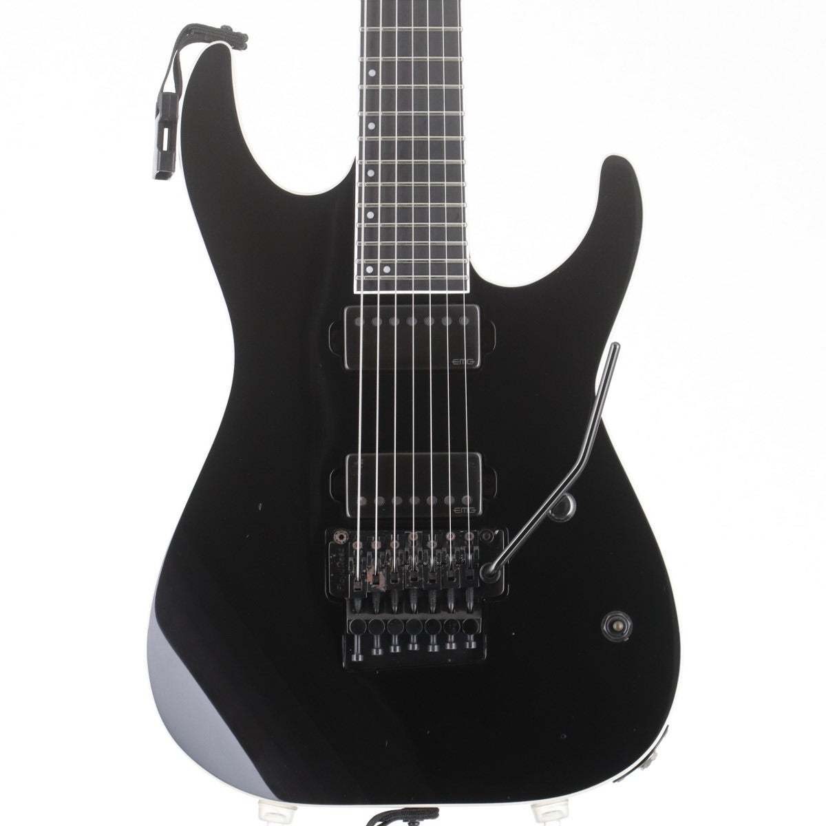 E-II M-II 7-String Electric Guitar Black Alder Maple Ebony GOTOH Floyd Used