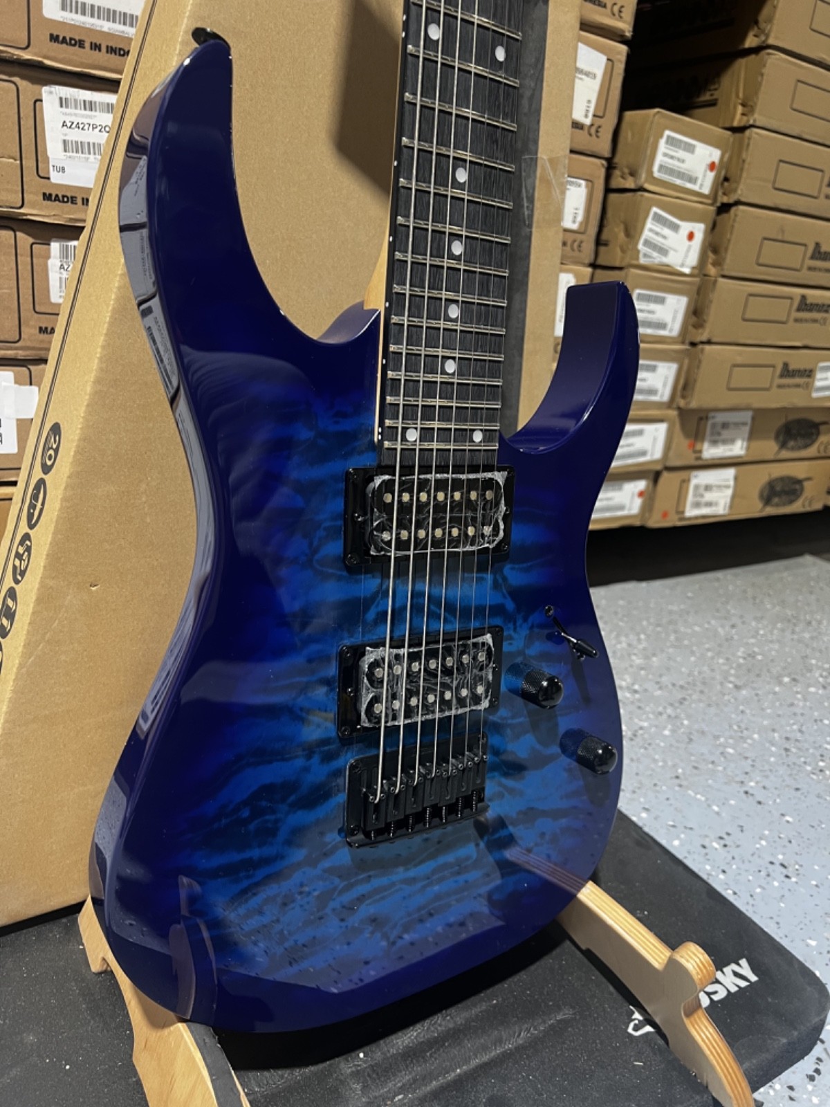Ibanez Gio GRG7221QA Electric Guitar – Transparent Blue Burst