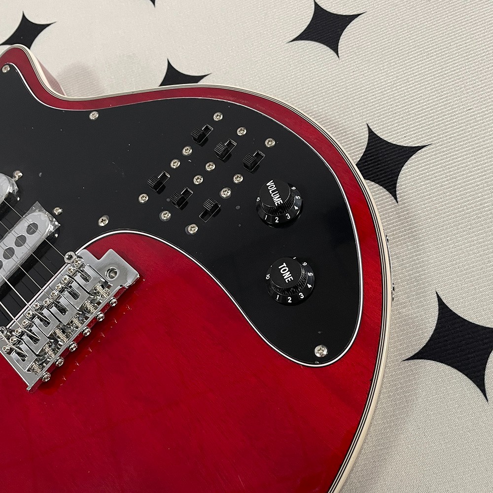 High-quality electric guitar; mahogany body and neck; stainless steel frets