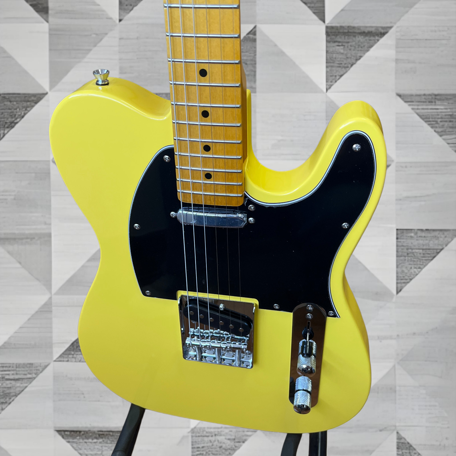 US Ship Bright Yellow Classic TL Electric Guitar Chrome Hardware Maple Fretboard