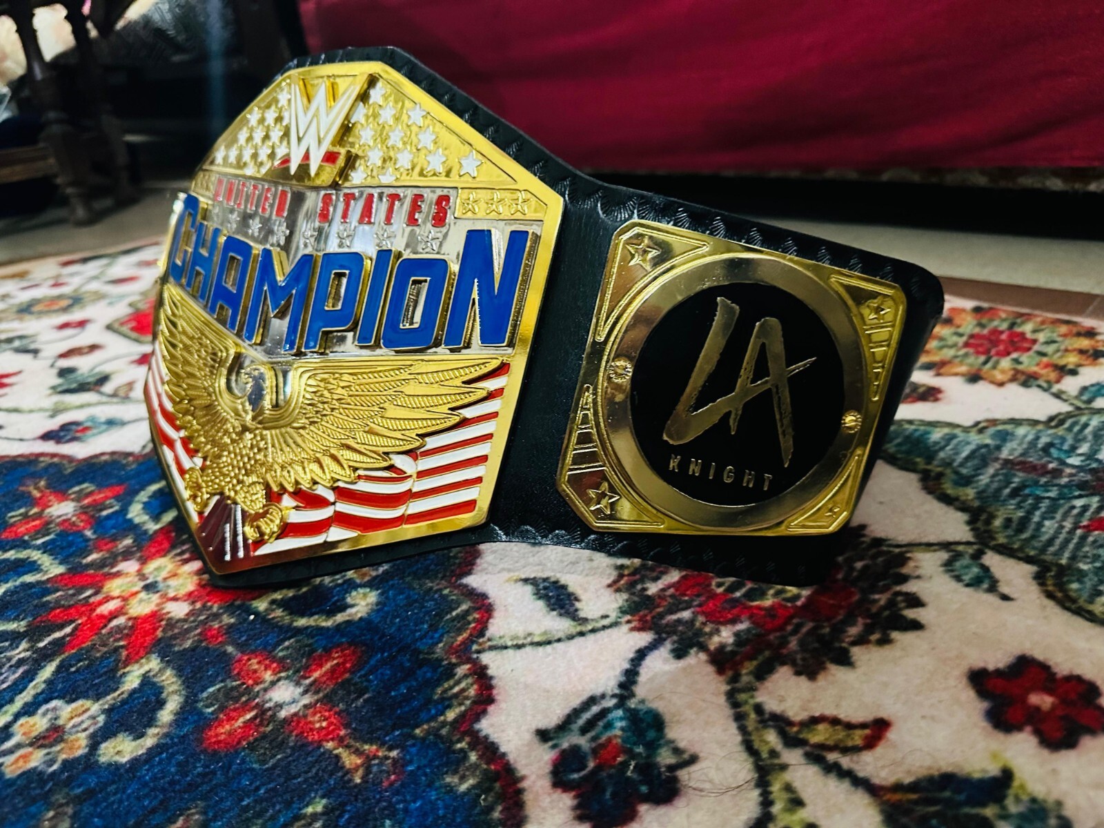 NEW UNITED STATES LA KNIGHT CHAMPIONSHIP REPLICA BELT 4MM ZINC PLATES ADULT SIZE
