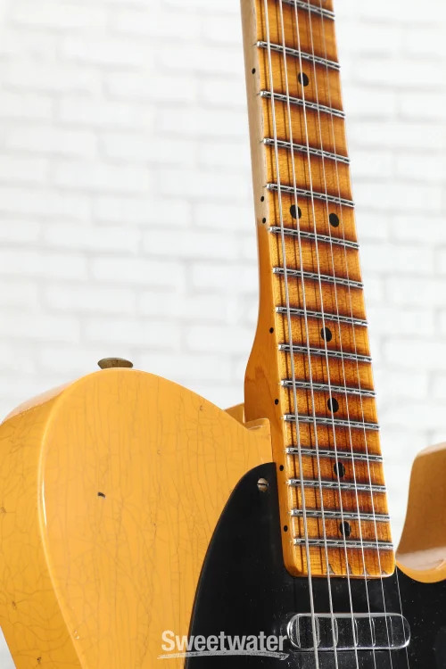 Fender Custom Shop 1951 Telecaster Relic Electric Guitar – Nocaster Blonde,