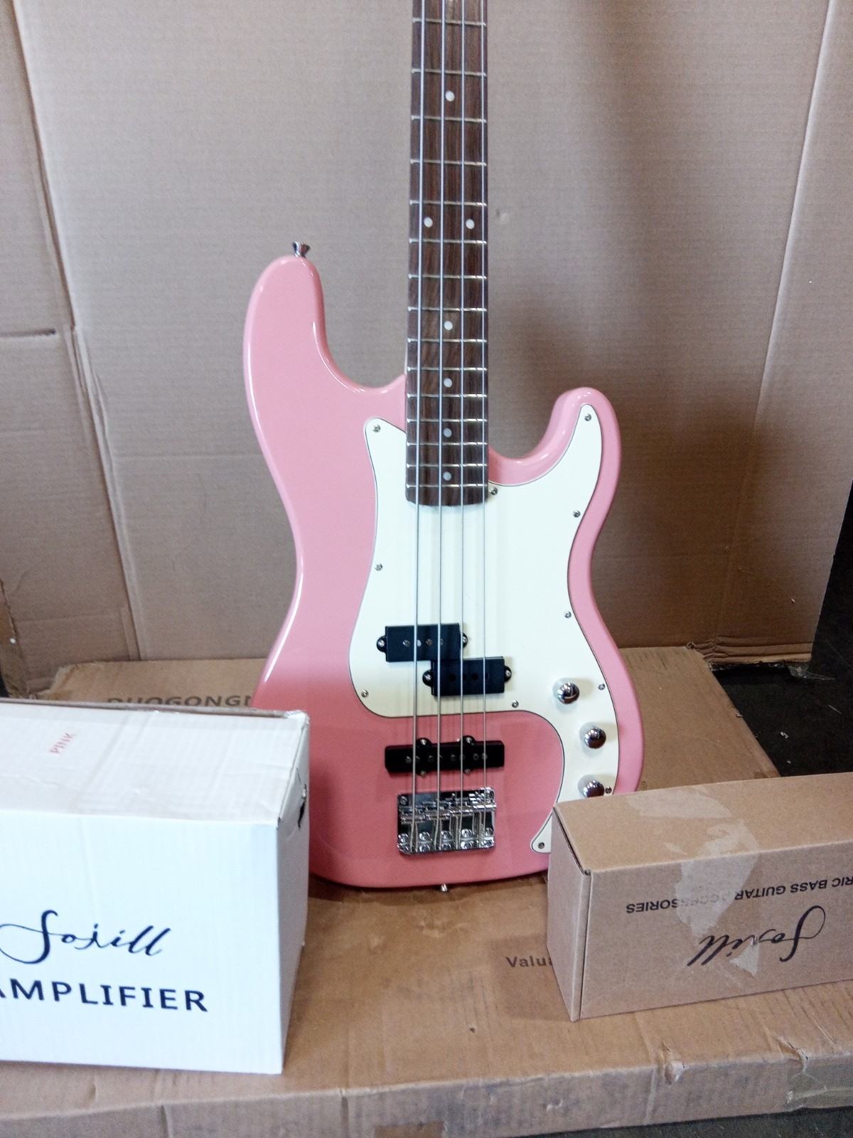 Open Box 4 String Precision Electric Bass Guitar Gloss Pink 1ZA8336B0310488202