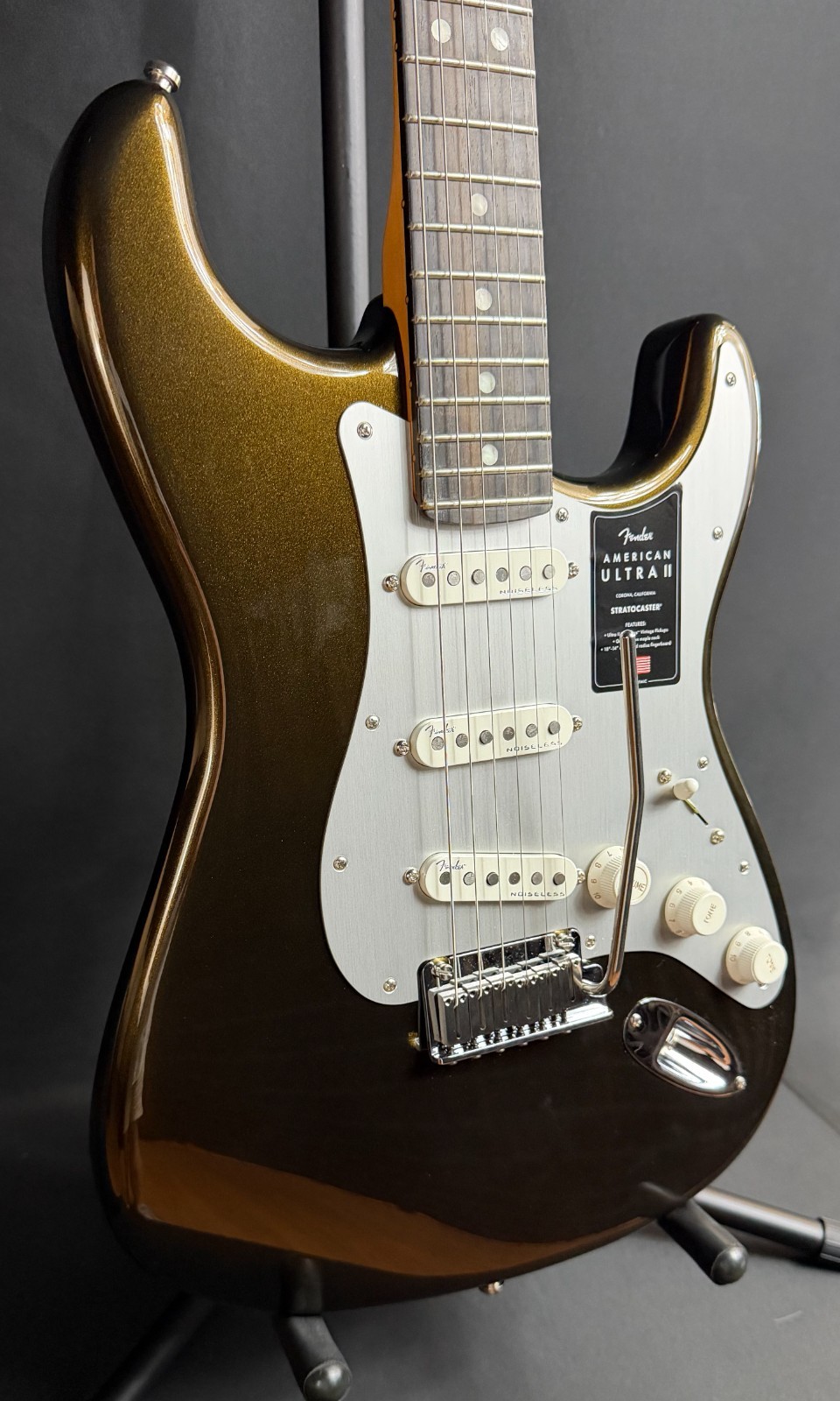 Fender American Ultra II Stratocaster Electric Guitar Texas Tea Finish w/ OHSC