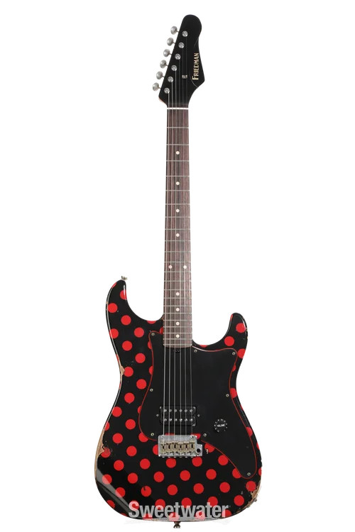 Friedman Vintage S Electric Guitar – Black with Red Polka Dots
