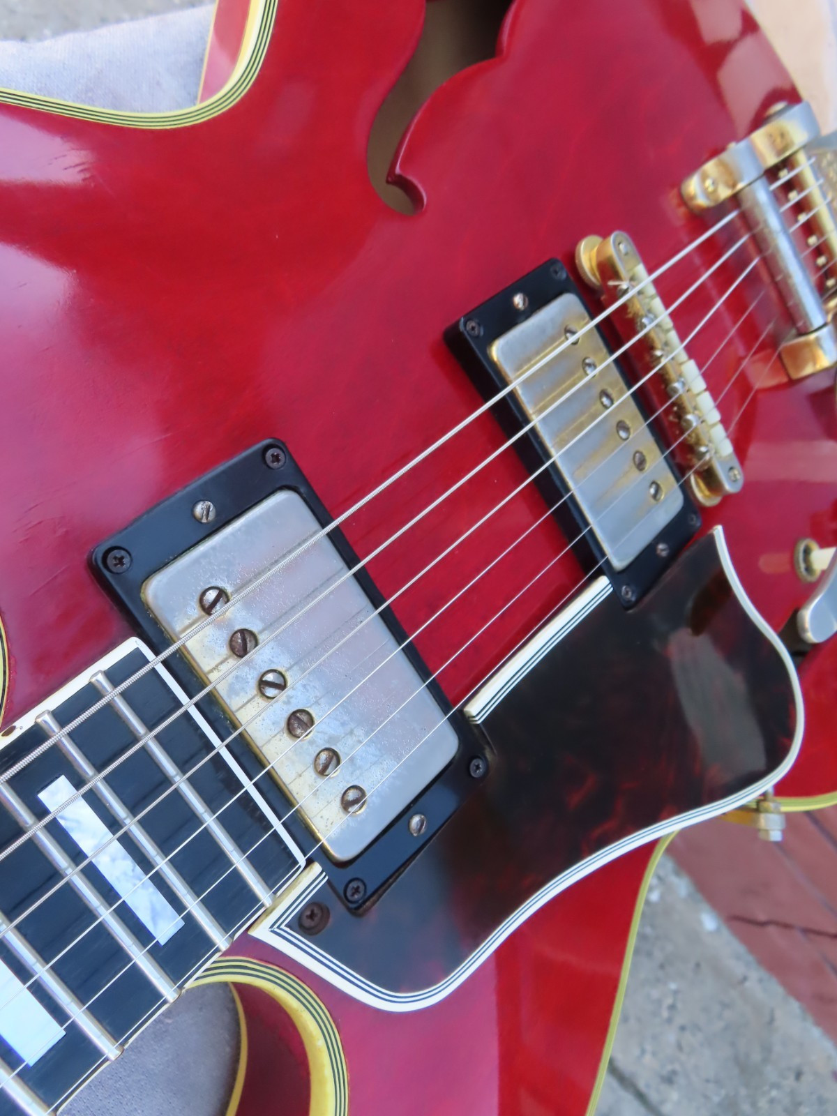 GIBSON 1966 ES-355-TD-SV CHERRY LEFT HANDED BIGSBY 1 OWNER ORIGINAL AMAZING!
