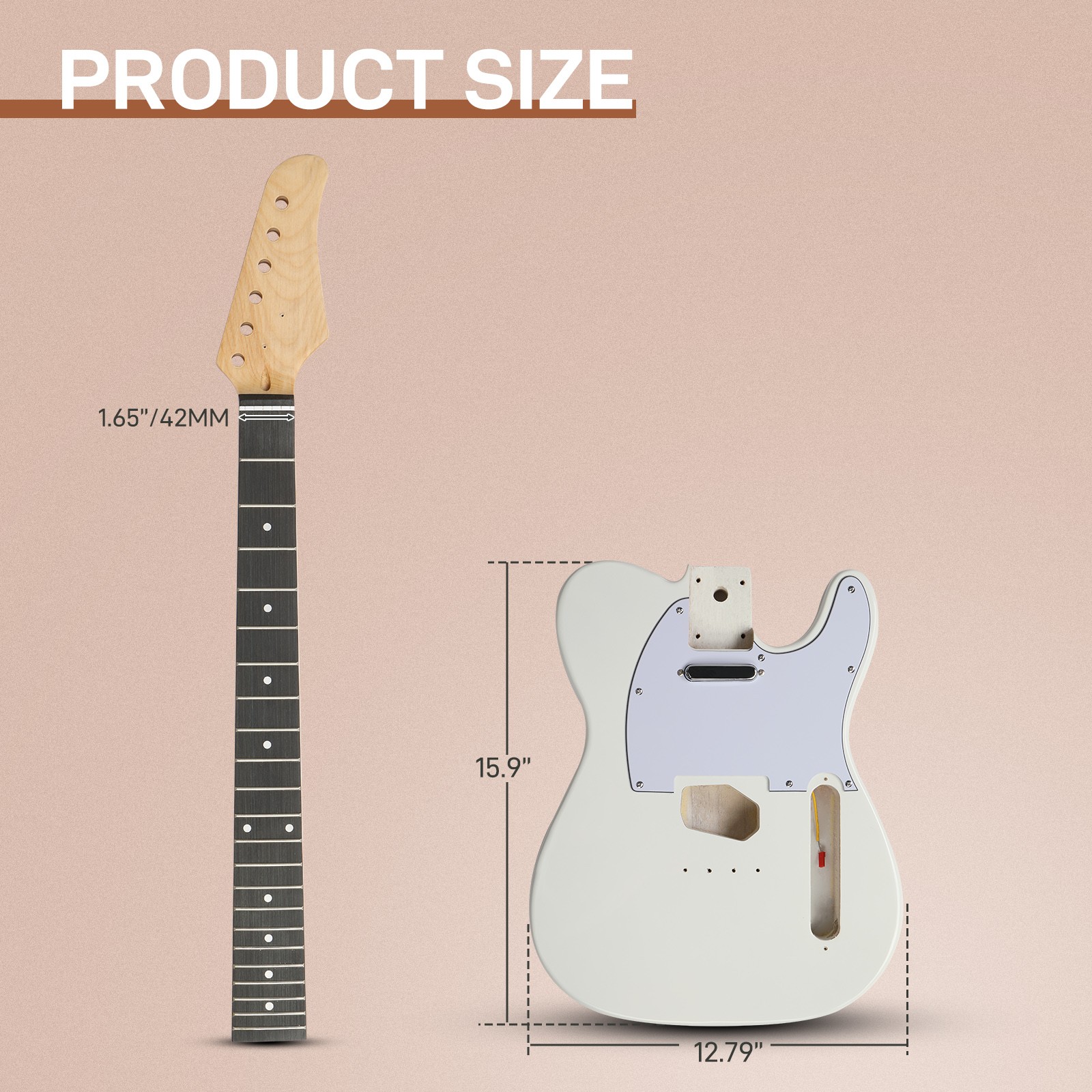 DIY 6 String TL Style Electric Guitar Kits with Mahogany Body, Maple Neck