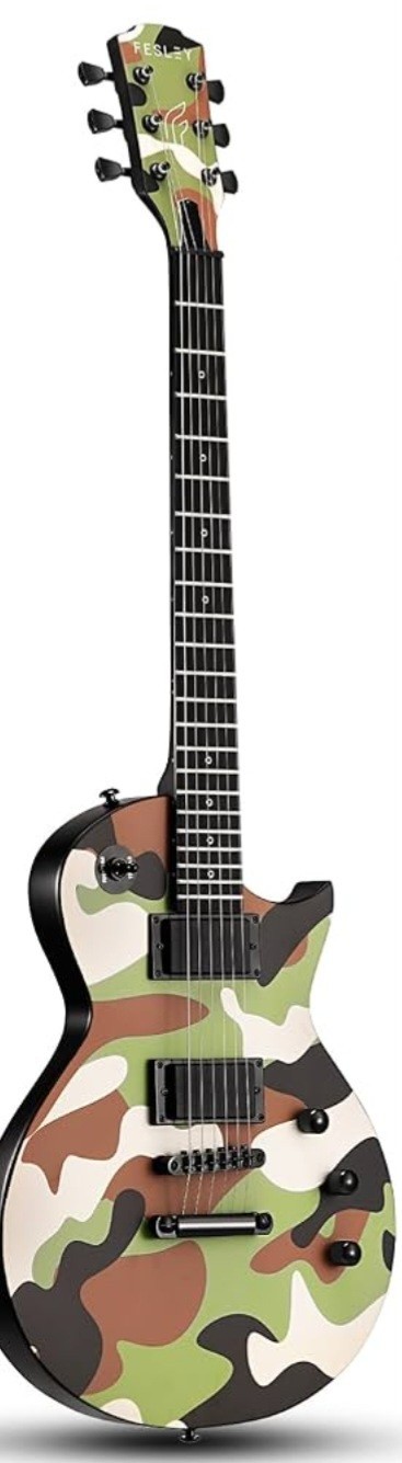 NEW CAMOUFLAGE LP STYLE Felsley FLP400 Electric Guitar. NICE!! FAST SHIPPING!!
