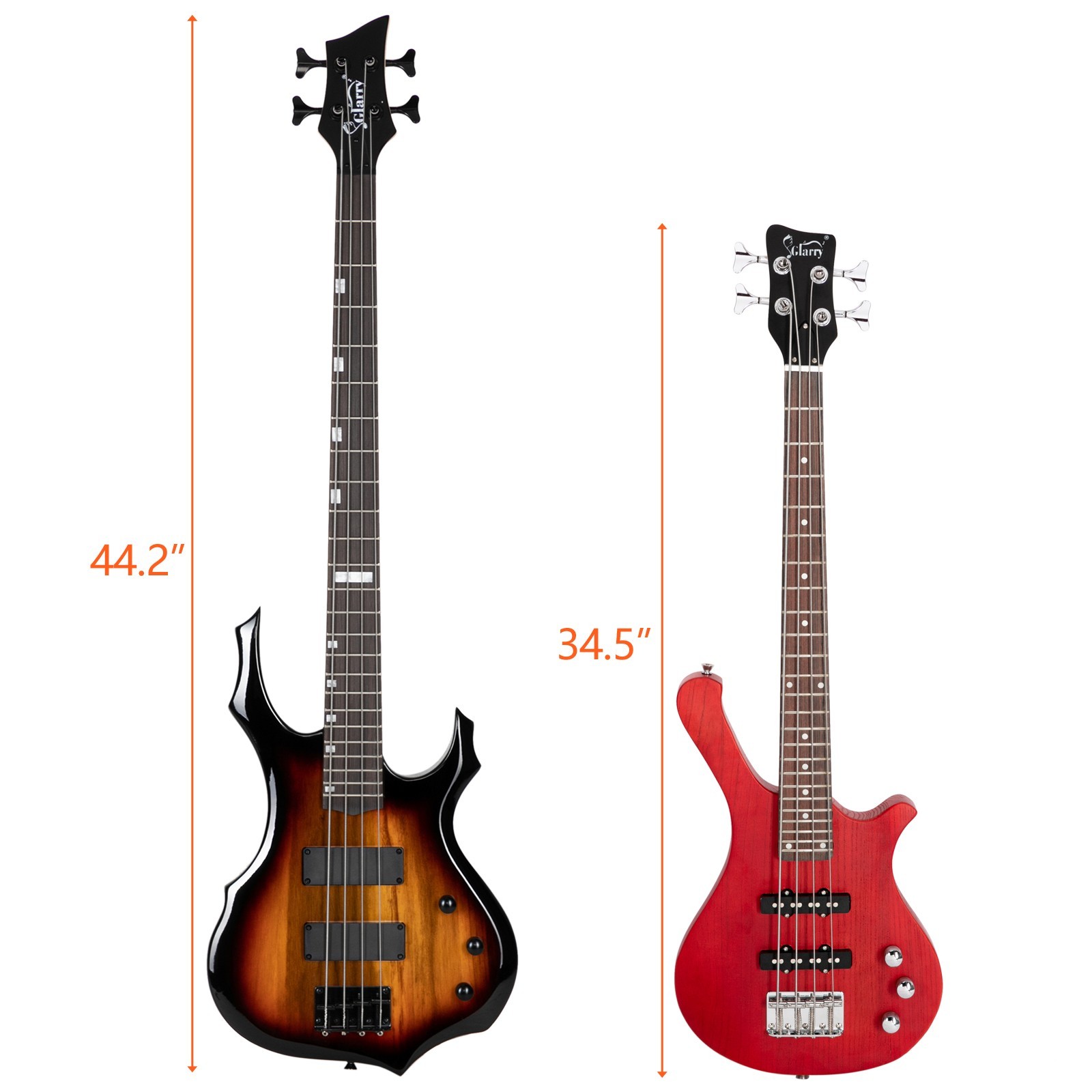 🎸FREE SHIPPING!🎸Short Scale W Style Electric Bass Guitar + 2 Jazz Style Pups!