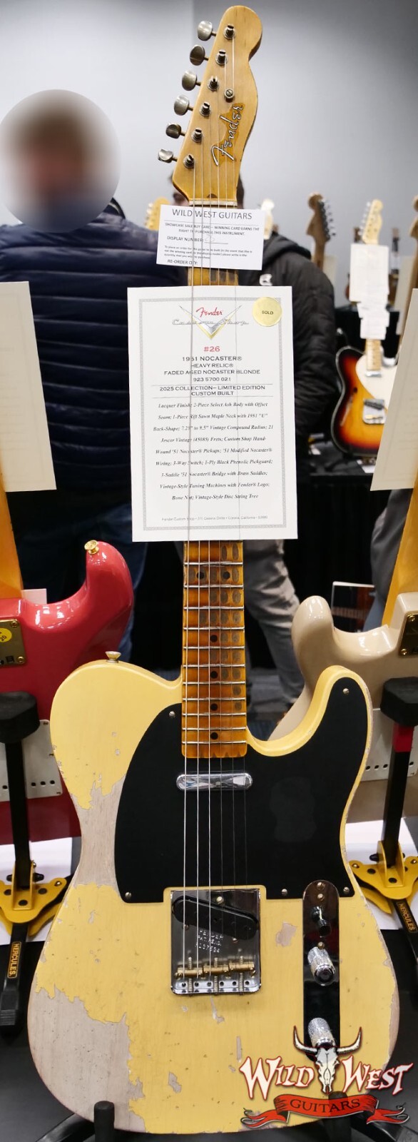 2025 NAMM Fender Custom Shop 1951 Nocaster Heavy Relic Faded Nocaster Blonde 6.7