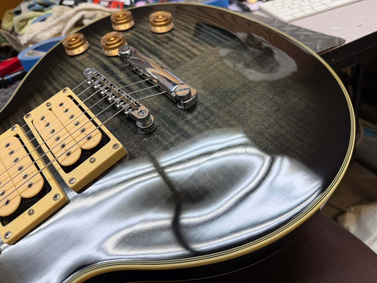 2000 Epiphone Ace Frehley Signature Les Paul Custom Black Burst -w/ VIDEO