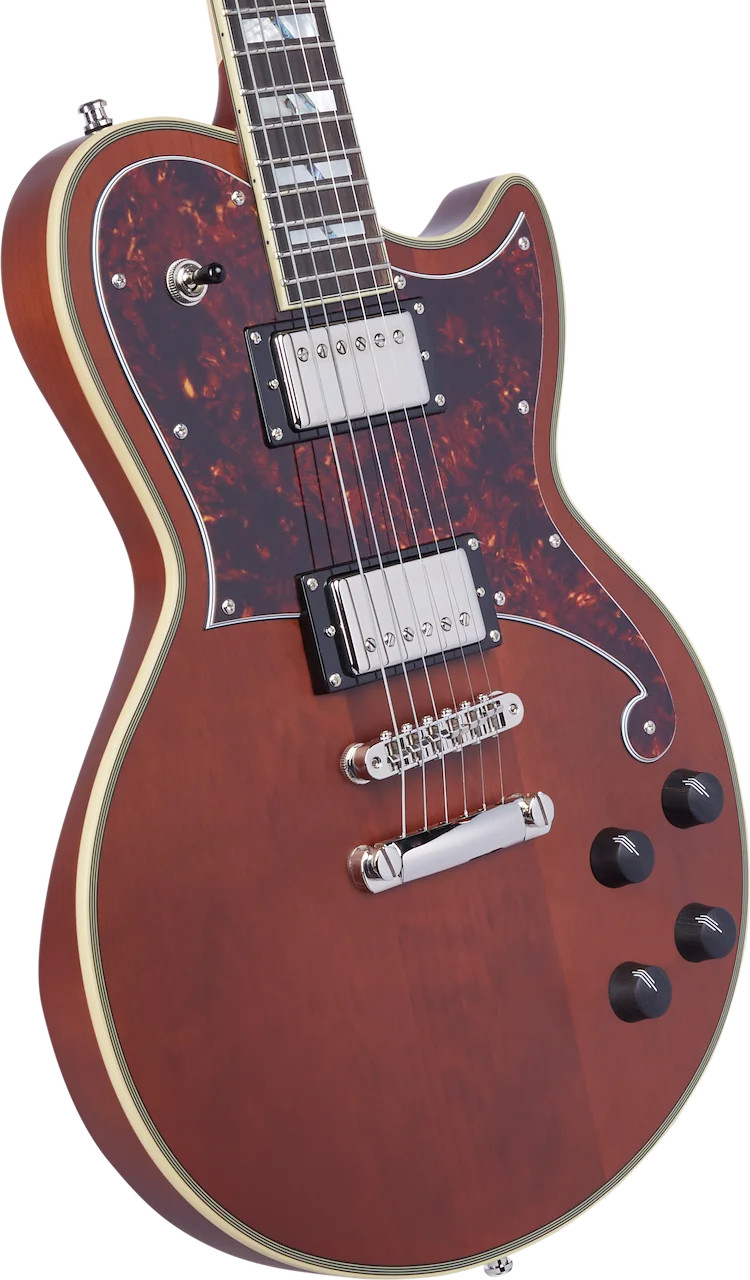 D’Angelico Deluxe Atlantic Electric Guitar – Matte Walnut with Stopbar Tailpiece