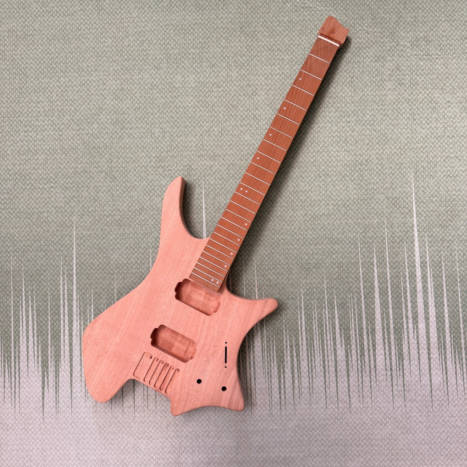 6-string Headless DIY Electric Guitar Kit HH Pickups Roasted Maple Neck BK part