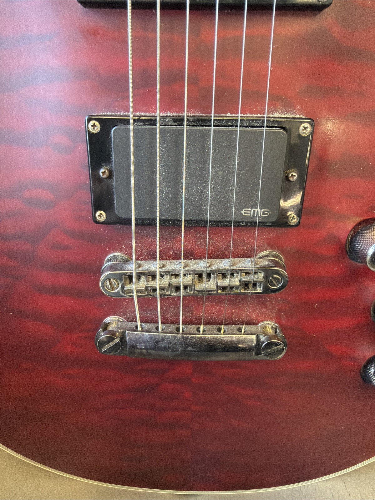 ESP LTD EC-401QM Electric Guitar See-Thru Black Cherry Sunburst Hardly Used Mint