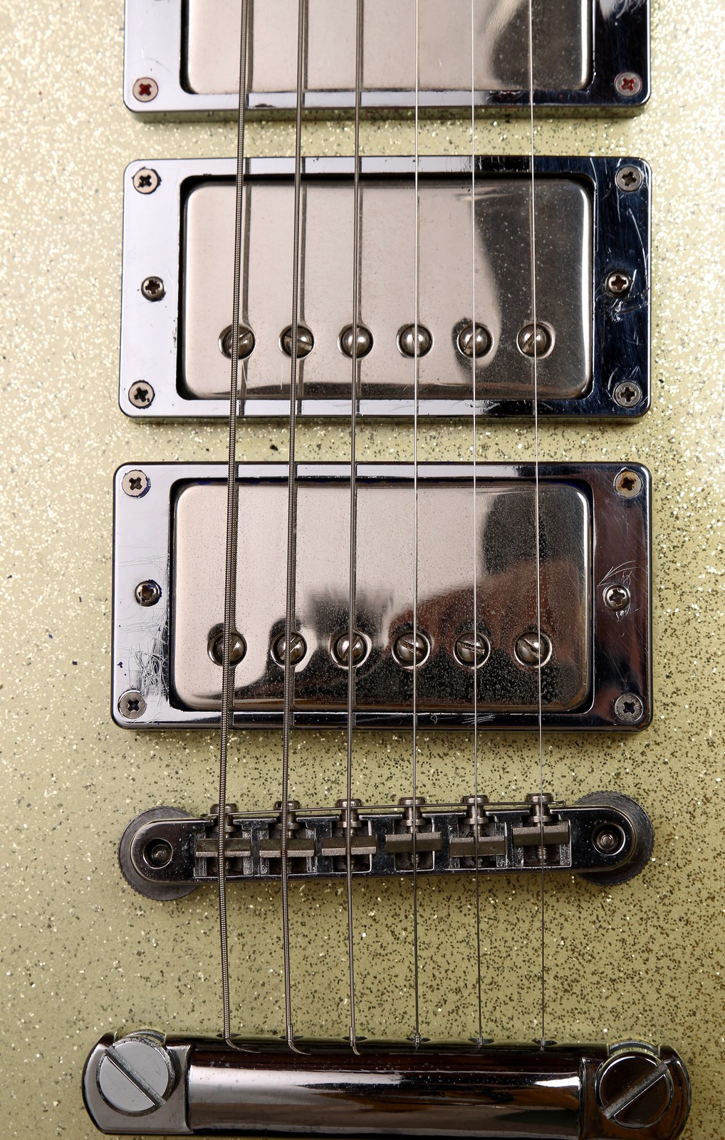Burny RLC SLSP Les Paul Custom 3-Humbucker Silver Sparkle